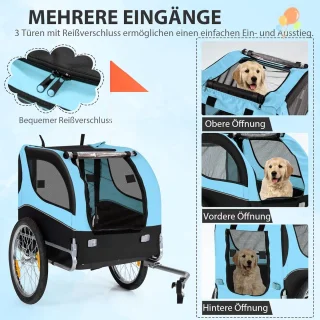 Hondenaanhanger Fiets 40 kg Inklapbaar Voor Kleine en Middelgrote Honden