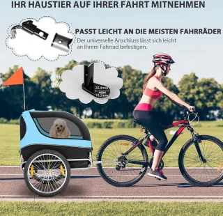 Hondenaanhanger Fiets 40 kg Inklapbaar Voor Kleine en Middelgrote Honden