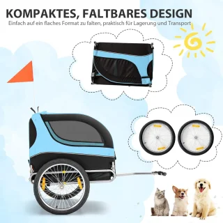 Hondenaanhanger Fiets 40 kg Inklapbaar Voor Kleine en Middelgrote Honden
