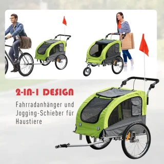 Hondenaanhanger Fietskar Jogging Universeel 155x83x108 cm