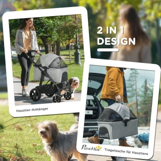 Hondenbuggy 2-in-1 Draagtas en Hondenkar