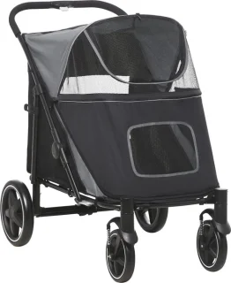Hondenbuggy met kussen - Grijs