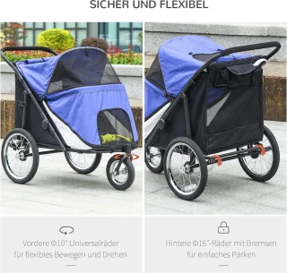 Hondenbuggy voor middelgrote en grote honden