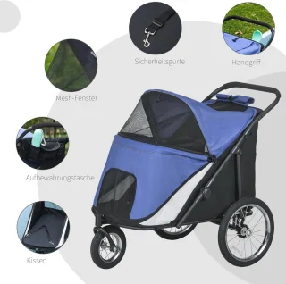 Hondenbuggy voor middelgrote en grote honden