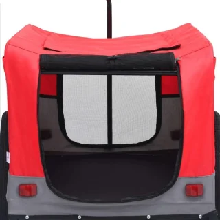 Hondenfietsaanhanger - Rood/Grijs