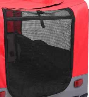 Hondenfietsaanhanger - Rood/Grijs