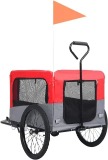 Hondenfietsaanhanger - Rood/Grijs