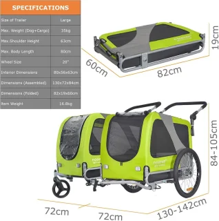 Wat vinden we goed aan de Hondenfietskar 2-in-1 voor grote honden