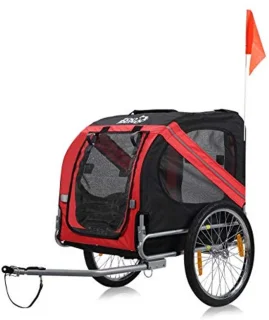 Hondenfietskar Aanhangwagen Rood/Zwart