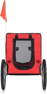 Hondenfietskar Aanhangwagen Rood/Zwart