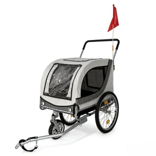 Praktische 2-in-1 hondenfietskar en wandelwagen voor kleine honden