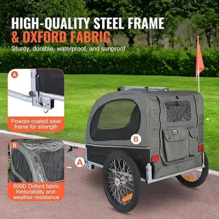 Hondenfietskar – Fietsaanhanger & Buggy (2-in-1)