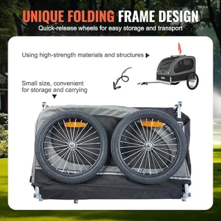 Hondenfietskar – Fietsaanhanger & Buggy (2-in-1)