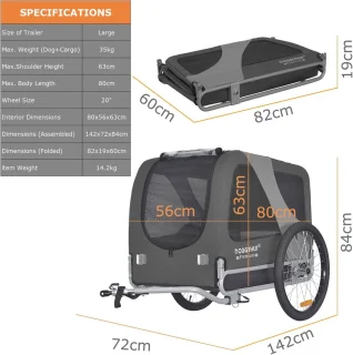 Hondenfietskar - Fietsaanhanger voor honden tot 35 kg