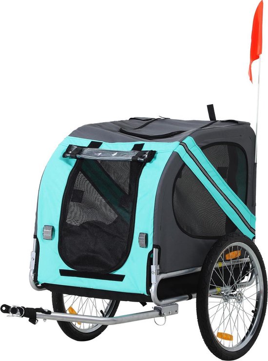 Hondenfietskar Grijs/Groen 130x73x94 cm review