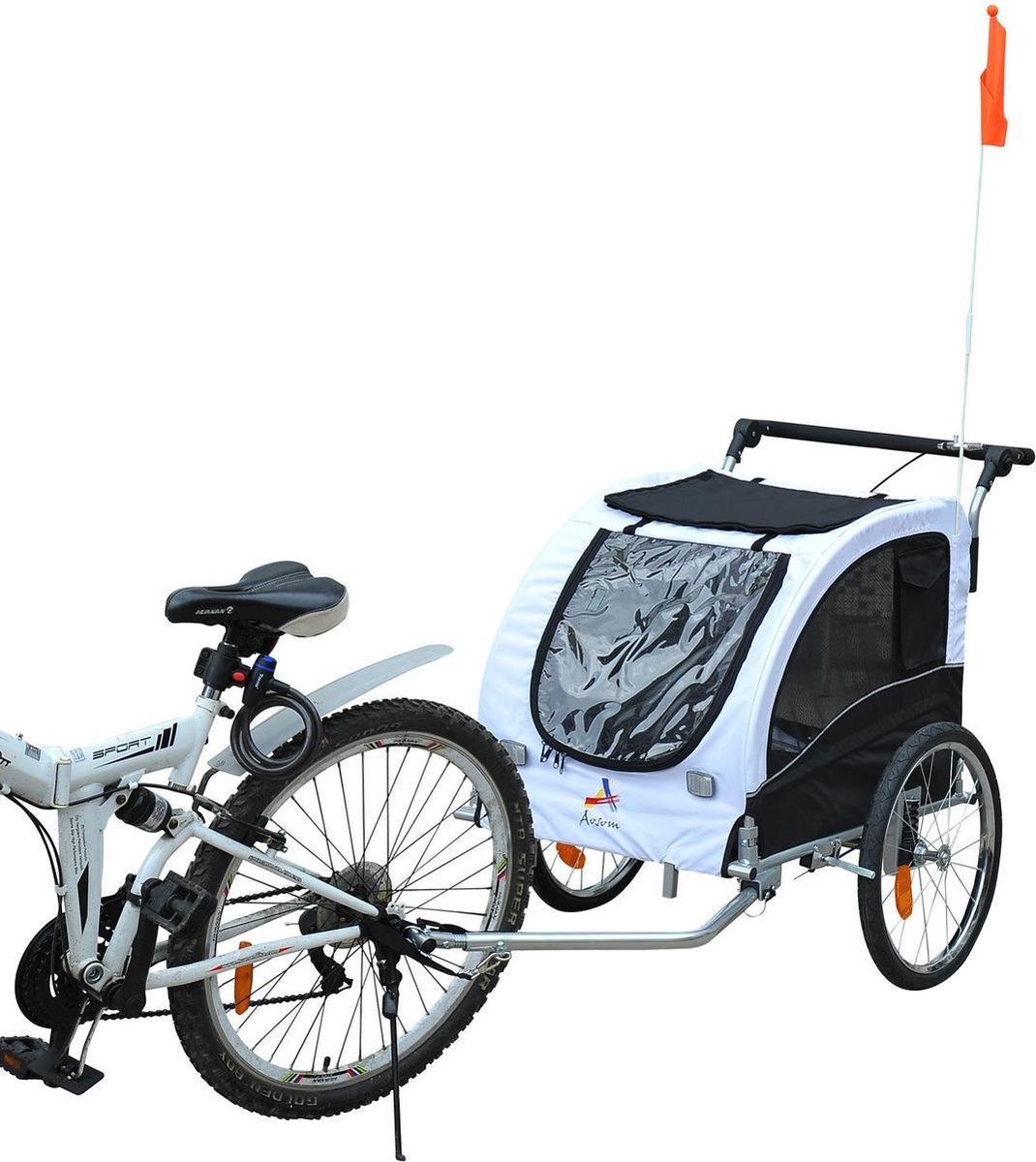 Wat vinden we goed aan de Hondenfietskar Groen/Grijs 130x90x110