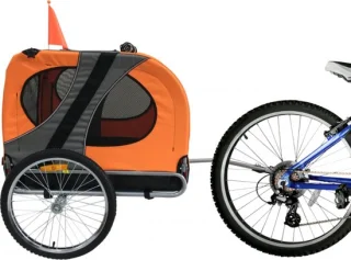 Hondenfietskar Large Oranje/Grijs