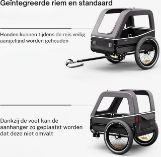 Hondenfietskar Max 30 KG Opvouwbaar Met Reflectoren