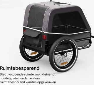 Hondenfietskar Max 30 KG Opvouwbaar Met Reflectoren