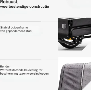Hondenfietskar Max 30 KG Opvouwbaar Met Reflectoren