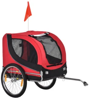 Hondenfietskar met stalen frame voor honden tot 20 kg, rood-zwart