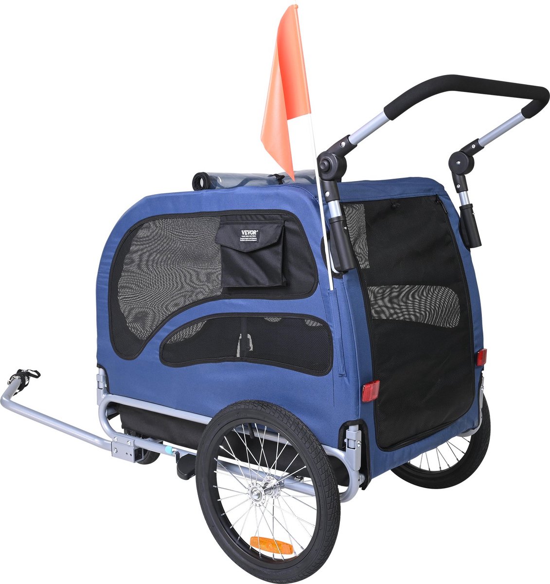 Hondenfietskar Opvouwbaar Blauw/Zwart 144x72.5x84.5 cm Tot 45 kg