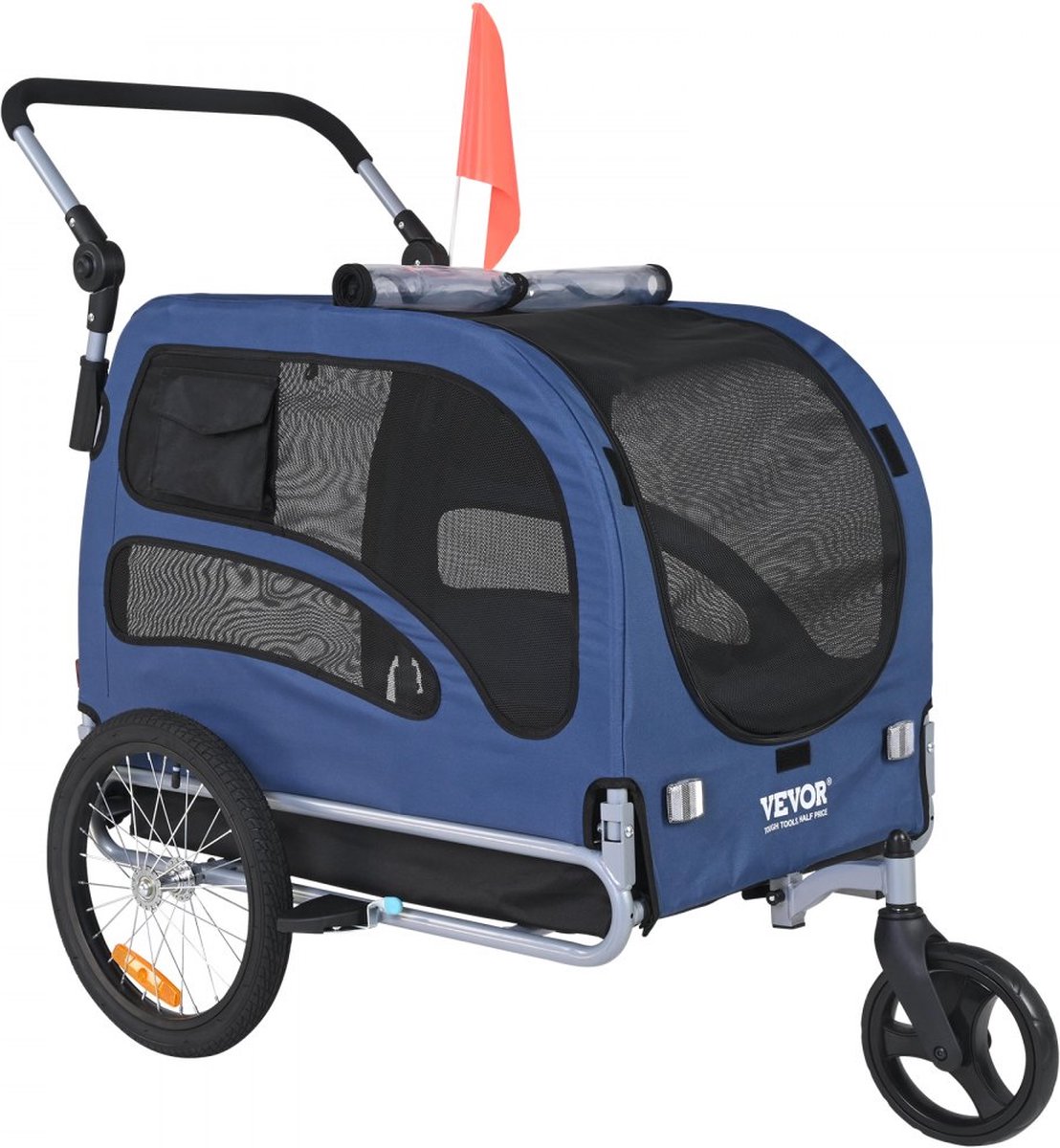 Hondenfietskar Opvouwbaar Blauw/Zwart 144x72.5x84.5 cm Tot 45 kg