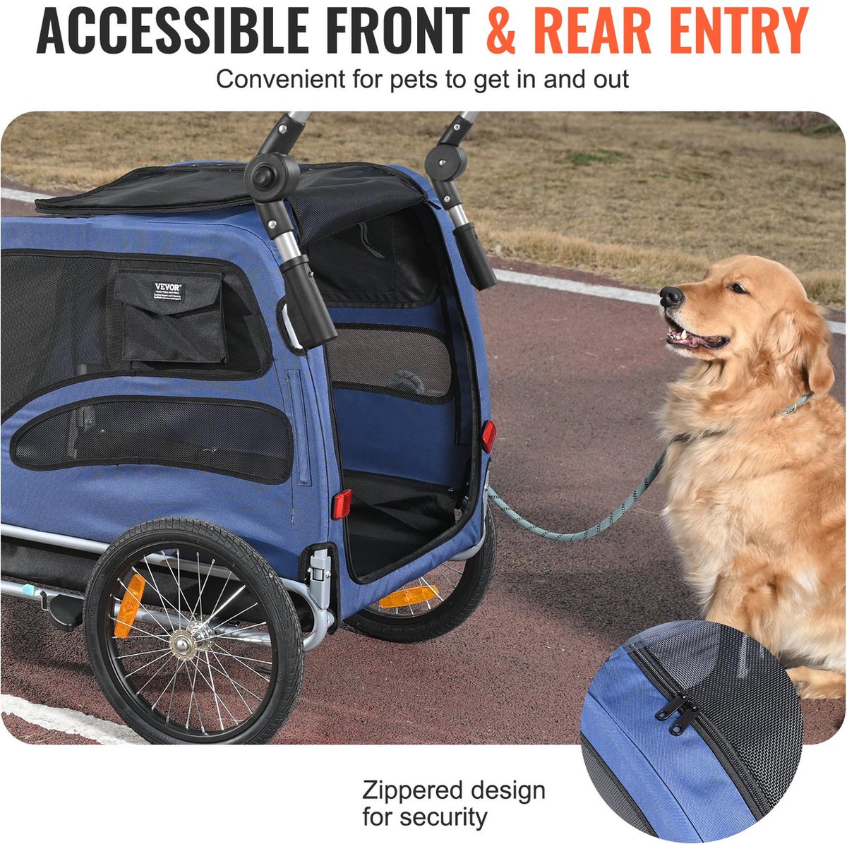 Hondenfietskar Opvouwbaar Blauw/Zwart 144x72.5x84.5 cm Tot 45 kg