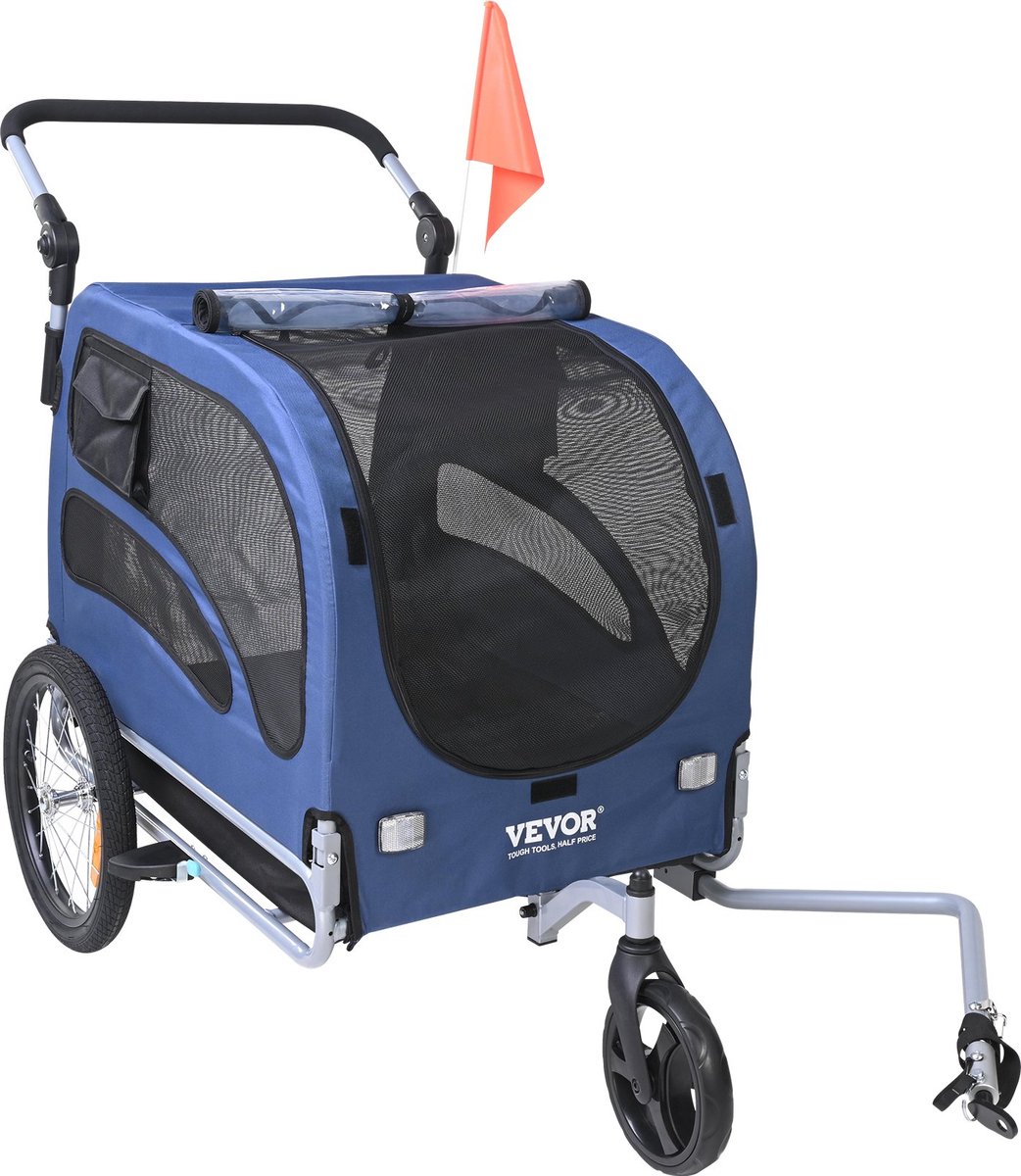 Hondenfietskar Opvouwbaar Blauw/Zwart 144x72.5x84.5 cm Tot 45 kg