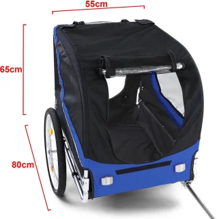 Hondenfietskar Opvouwbaar Blauw/Zwart Tot 40 KG