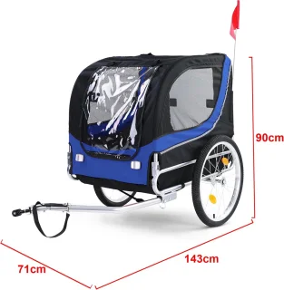 Hondenfietskar Opvouwbaar Blauw/Zwart Tot 40 KG