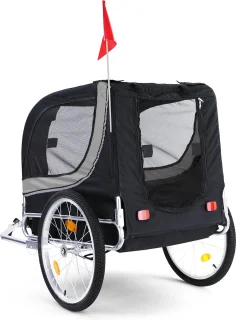 Hondenfietskar Opvouwbaar Grijs/Zwart Tot 40 KG