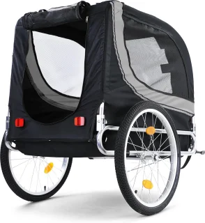 Hondenfietskar Opvouwbaar Grijs/Zwart Tot 40 KG