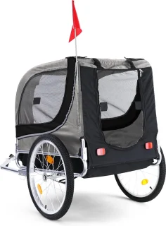 Hondenfietskar Opvouwbaar Grijs/Zwart Tot 40 KG