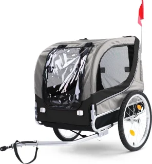Hondenfietskar Opvouwbaar Grijs/Zwart Tot 40 KG