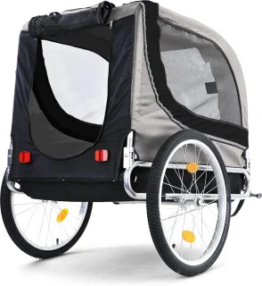 Hondenfietskar Opvouwbaar Grijs/Zwart Tot 40 KG