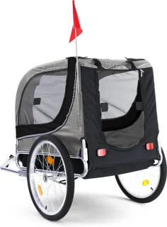 Hondenfietskar Opvouwbaar Grijs/Zwart Tot 40 KG