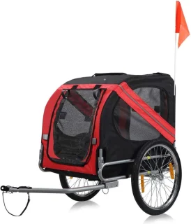 Hondenfietskar Opvouwbaar Tot 40 KG Met Vlaggetje En Reflectoren
