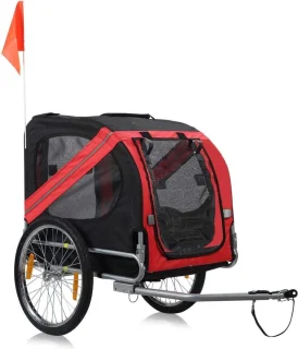 Hondenfietskar Opvouwbaar Tot 40 KG Met Vlaggetje En Reflectoren