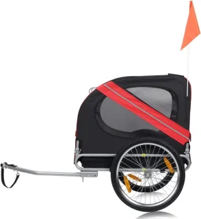 Hondenfietskar Opvouwbaar Tot 40 KG Met Vlaggetje En Reflectoren