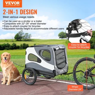 Hondenfietskar Opvouwbaar voor Kleine en Middelgrote Honden (max. 45kg)