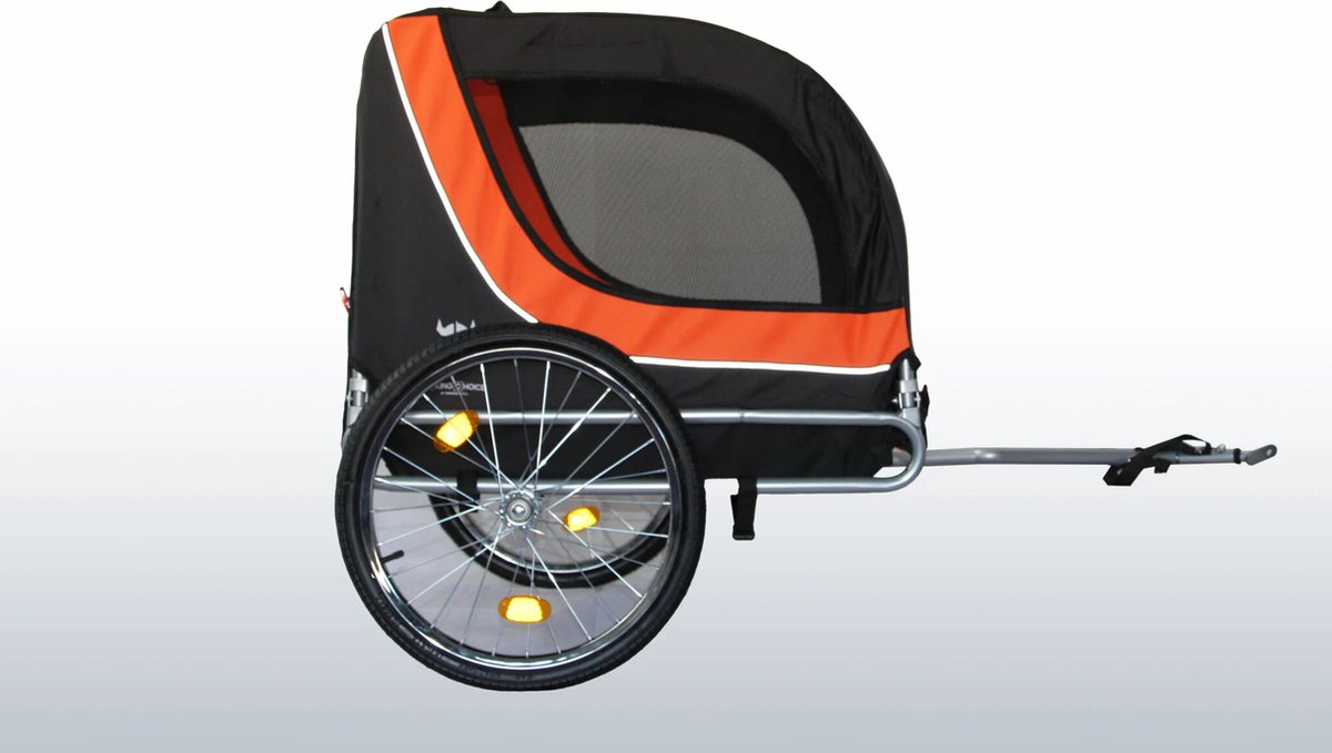 Wat vinden we goed aan de Hondenfietskar oranje zwart 40 kg opvouwbaar