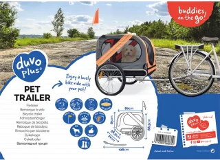 Hondenfietskar oranje/grijs + gratis koppeling