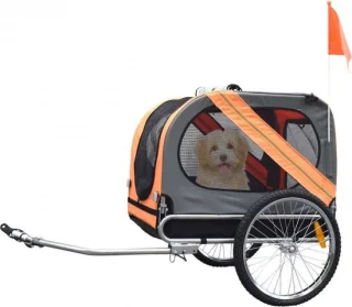 Hondenfietskar oranje/grijs + gratis koppeling