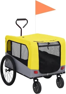 Hondenfietskar Pet Trailer - Geel/Grijs