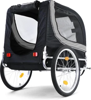 Hondenfietskar Robust nylon zwart/grijs 40 kg