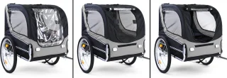 Hondenfietskar Robust nylon zwart/grijs 40 kg