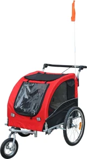 Hondenfietskar Rood/Zwart 130x90x110 cm