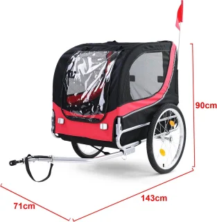 Hondenfietskar Rood/Zwart Opvouwbaar Tot 40 KG