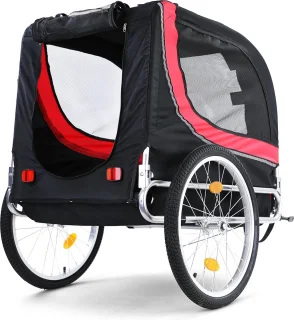 Hondenfietskar Rood/Zwart Opvouwbaar Tot 40 KG